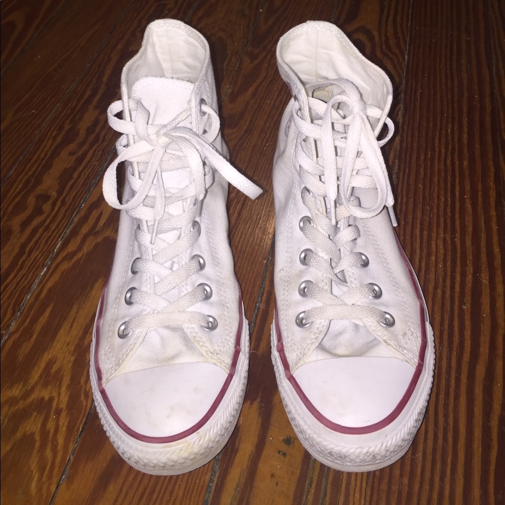 White converse all-star high tops - size W9.5